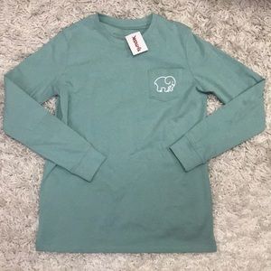NWT Womens Ivory Ella Turquoise Long Sleeve Tee